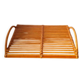 Plateau En Rotin Vintage