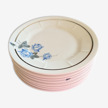 8 assiettes à dessert en porcelaine Victoria des années 20 - Art Déco