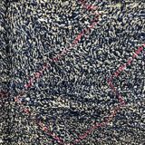 Moroccan Berber carpet Beni Ouarain intense blue with pink diamonds 3.06x2,16m