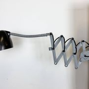 Grey Industrial Scissor Wall Lamp from Elektroinstala, 1960s