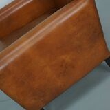 Fauteuil club néerlandais vintage en cuir de couleur cognac