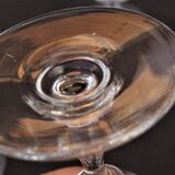 Set 11 Port Glasses White Wine Art Nouveau Crystal engraved Liseron