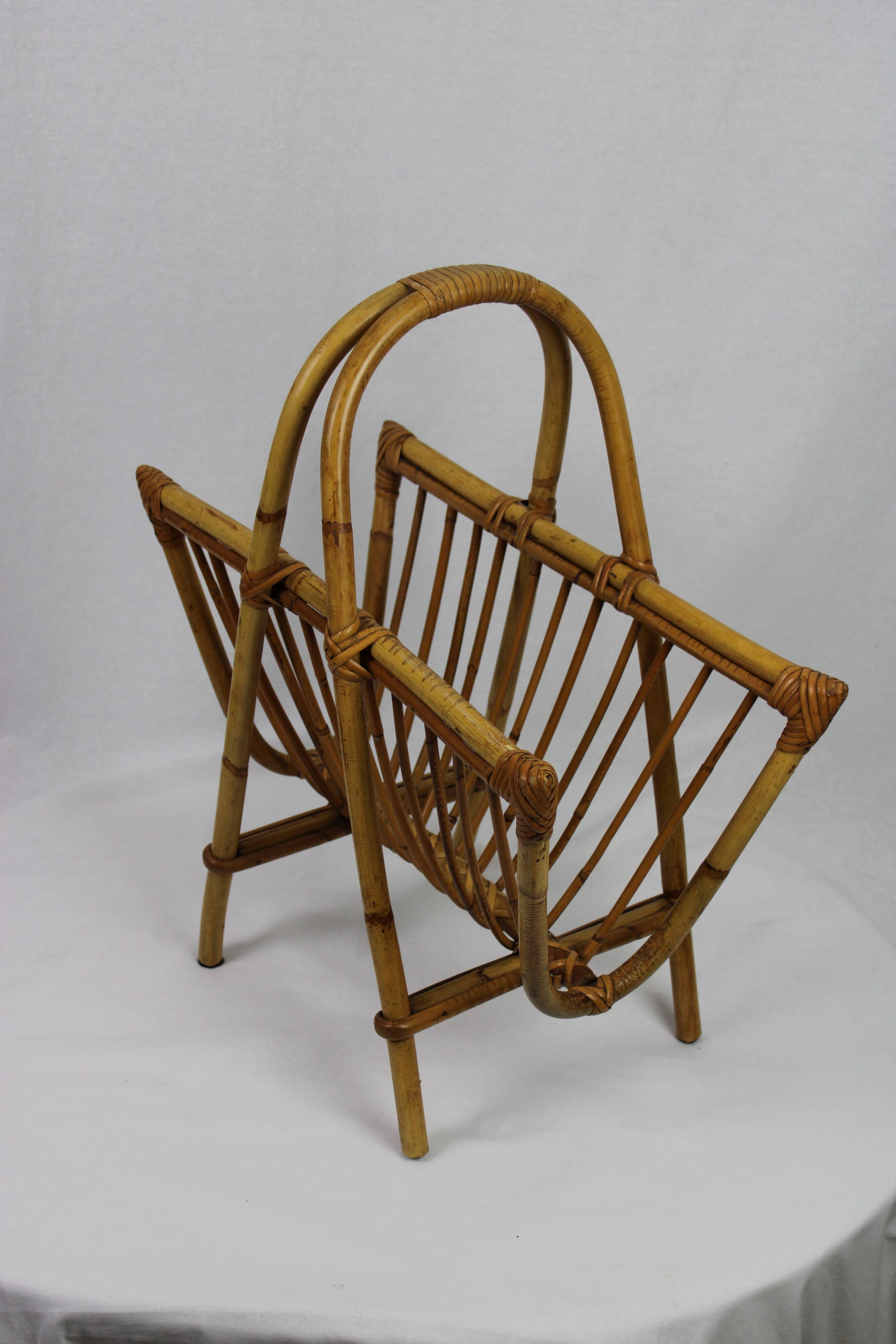 Rattan magazine holder