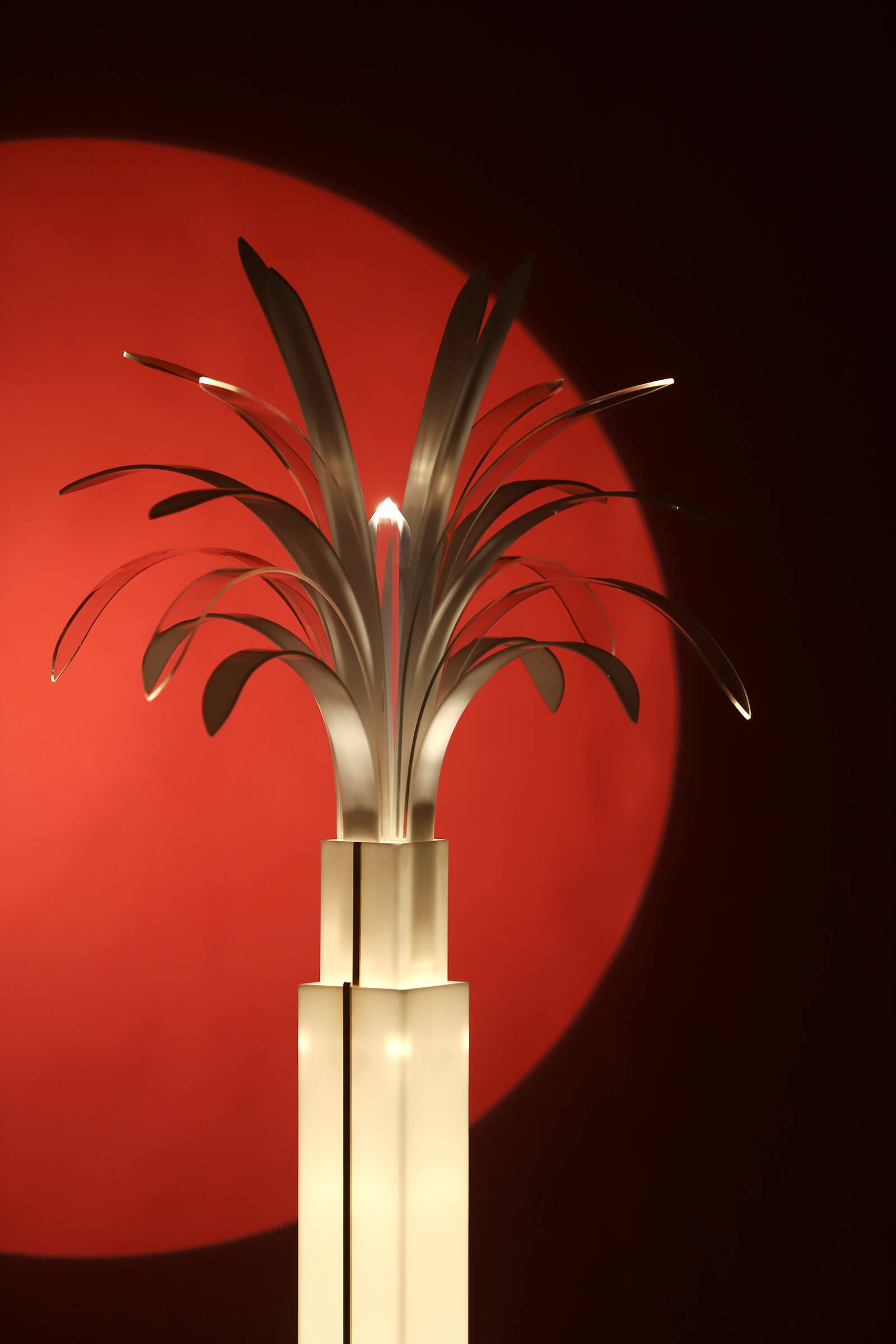 Theo Verhulst 1982 Perspex Palm Floor Lamp
