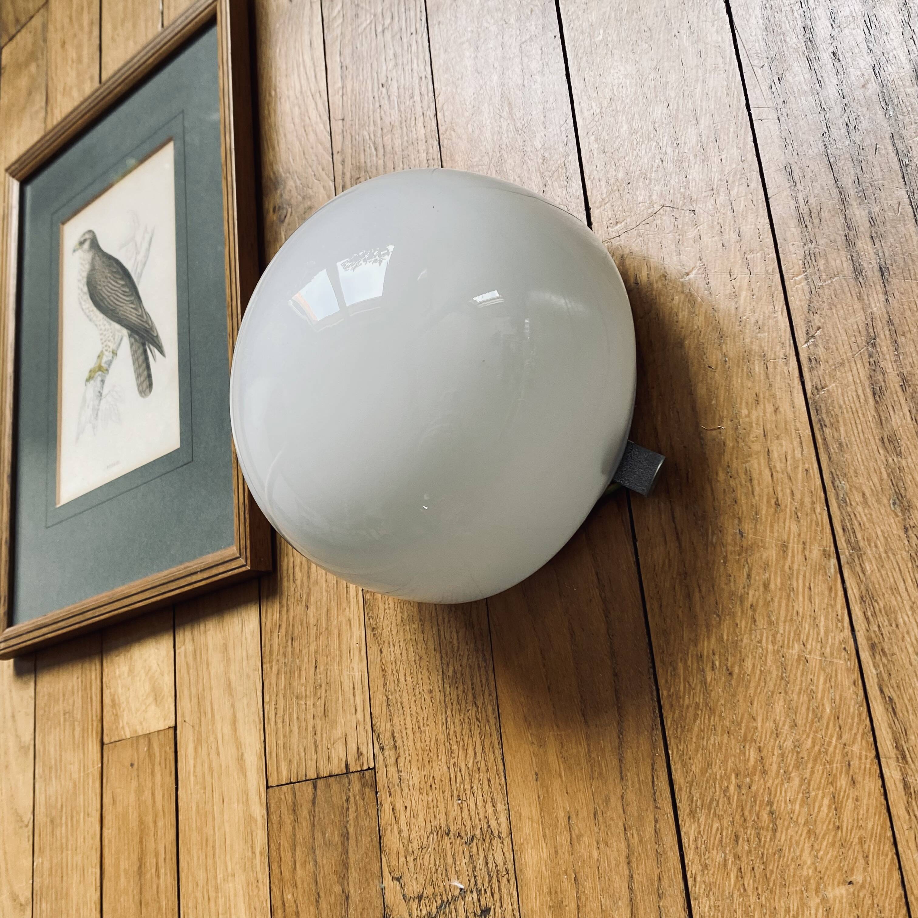 Small wall-mounted ceiling light half-moon 14 cm opal glass