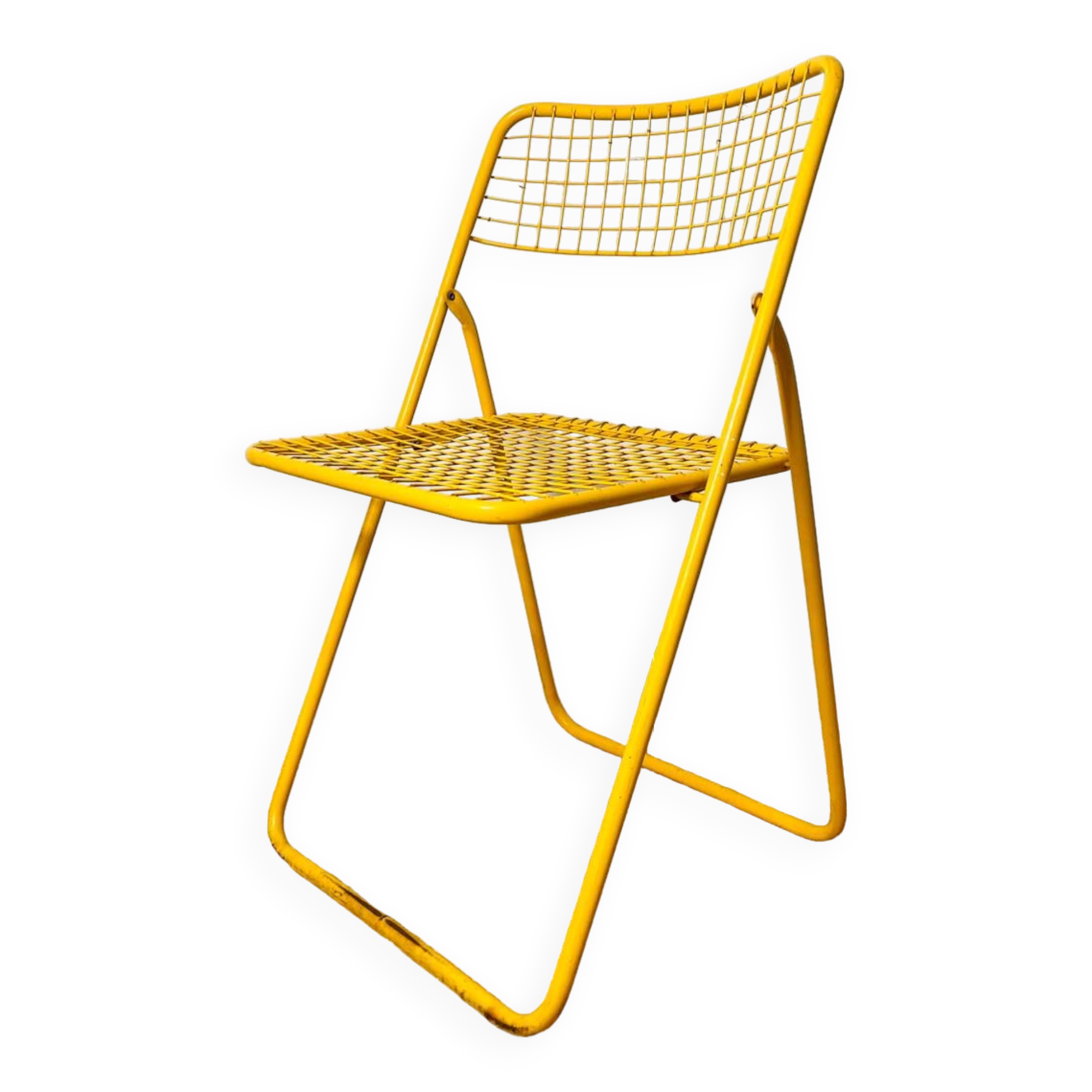 Ted Net folding chair by Niels Gammelgaard for Ikea, 1980s Yellow