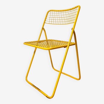 Chaise pliante Ted Net de Niels Gammelgaard pour Ikea, années 1980 Jaune