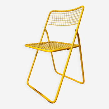 Ted Net folding chair by Niels Gammelgaard for Ikea, 1980s Yellow