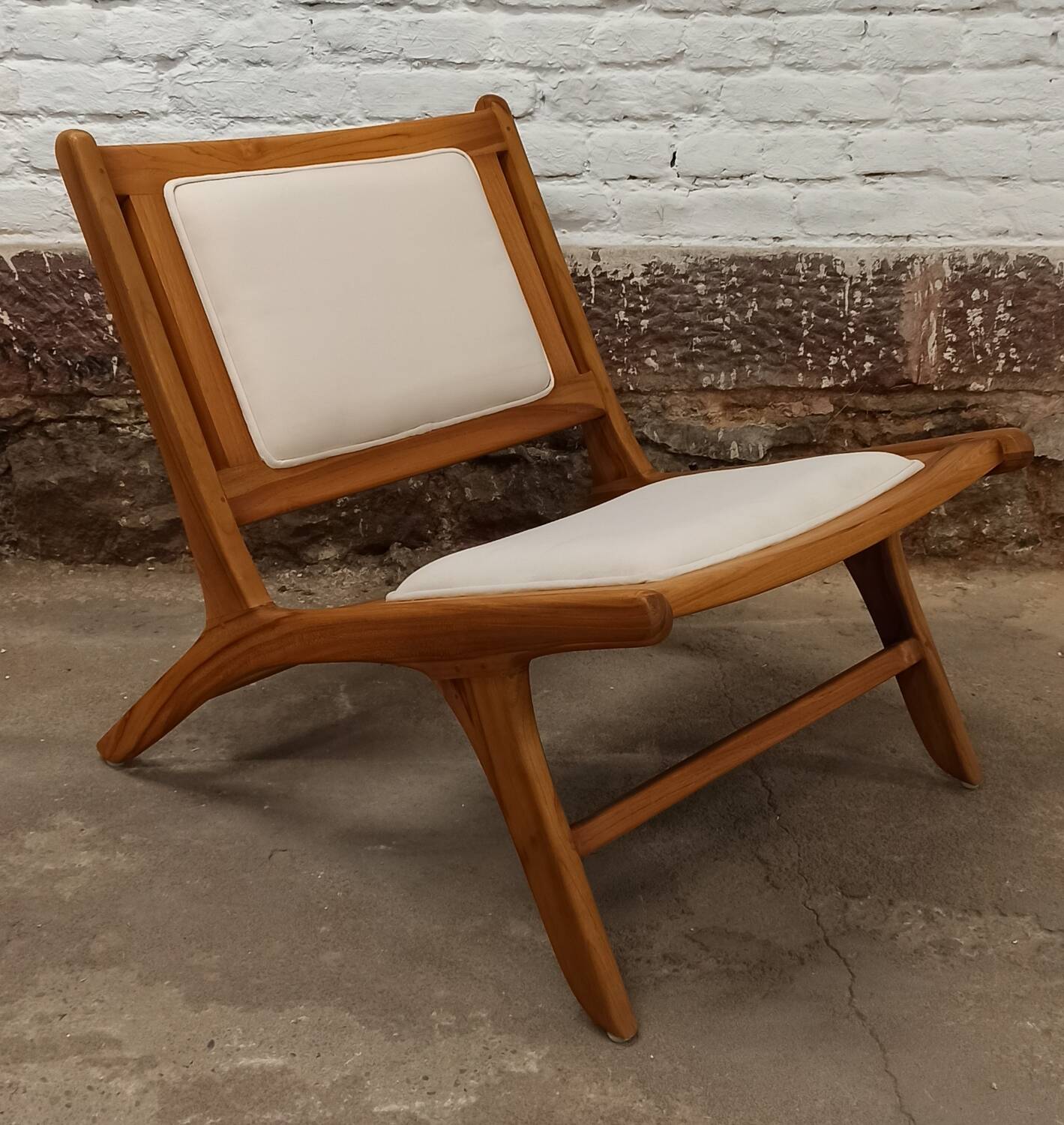 Pair of low wooden chairs
