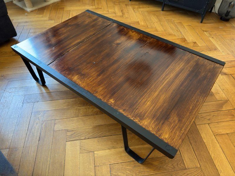 Industrial coffee table type SNCF pallet