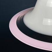 White and pink Murano glass pendant lamp, Italy, 1970s.