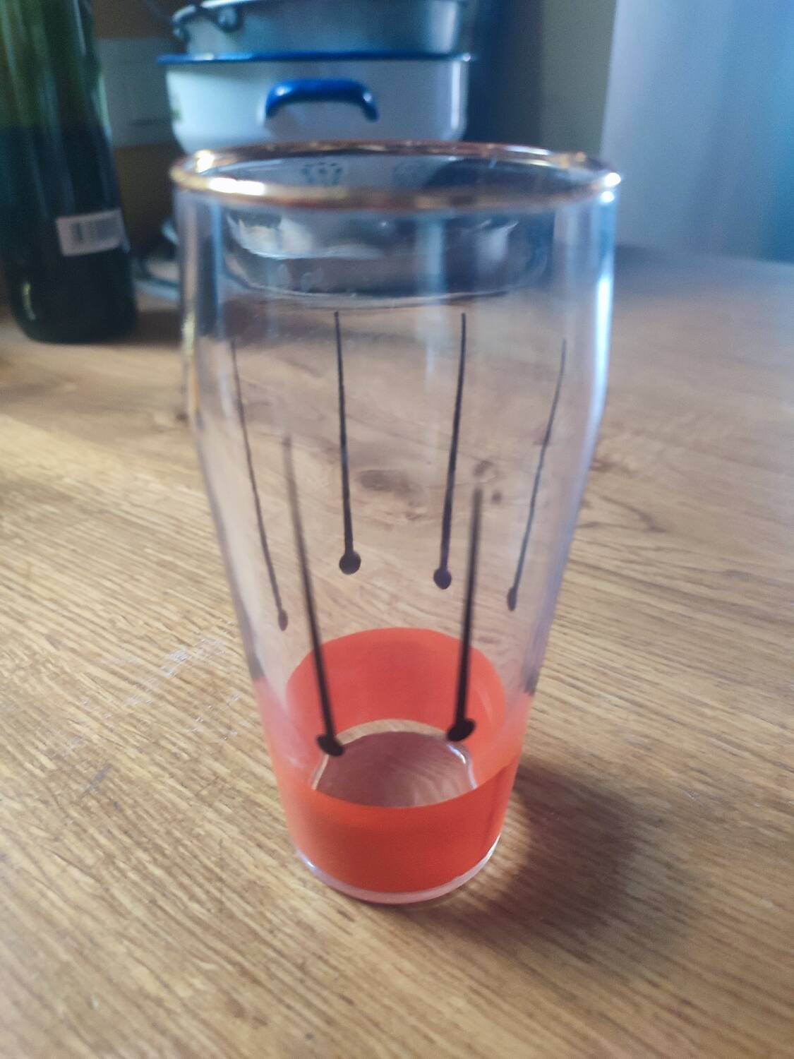 Set of 5 vintage screen-printed glasses