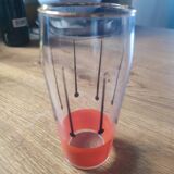 Set of 5 vintage screen-printed glasses