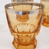 6 thick glass amber water glasses