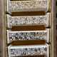 Set of 10 vintage art deco knife holders in white and gold ceramic