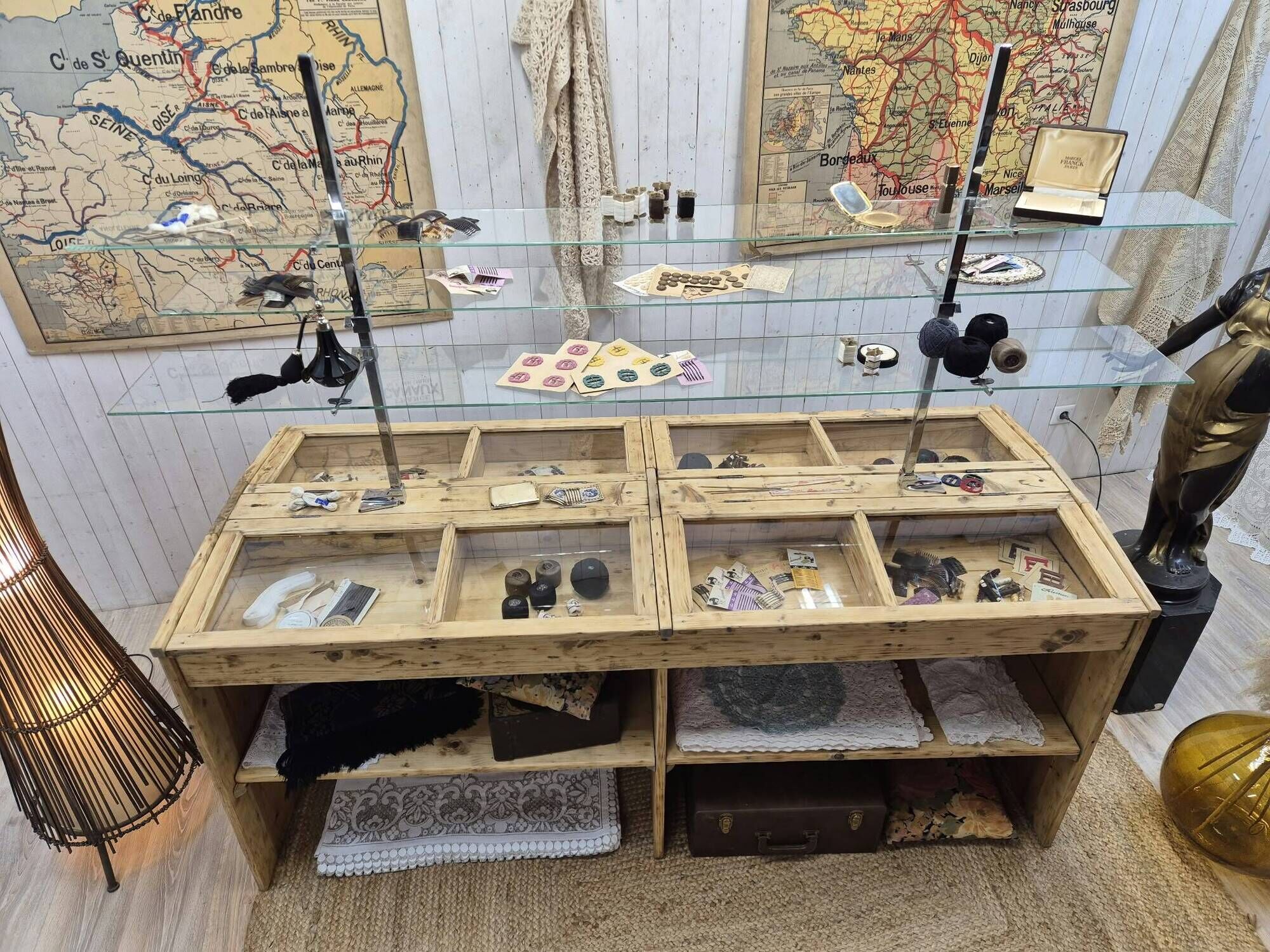 Old haberdashery display cabinet