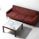 Minimalist coffee table in teak and marble by Alfred Hendrickx, 1960s