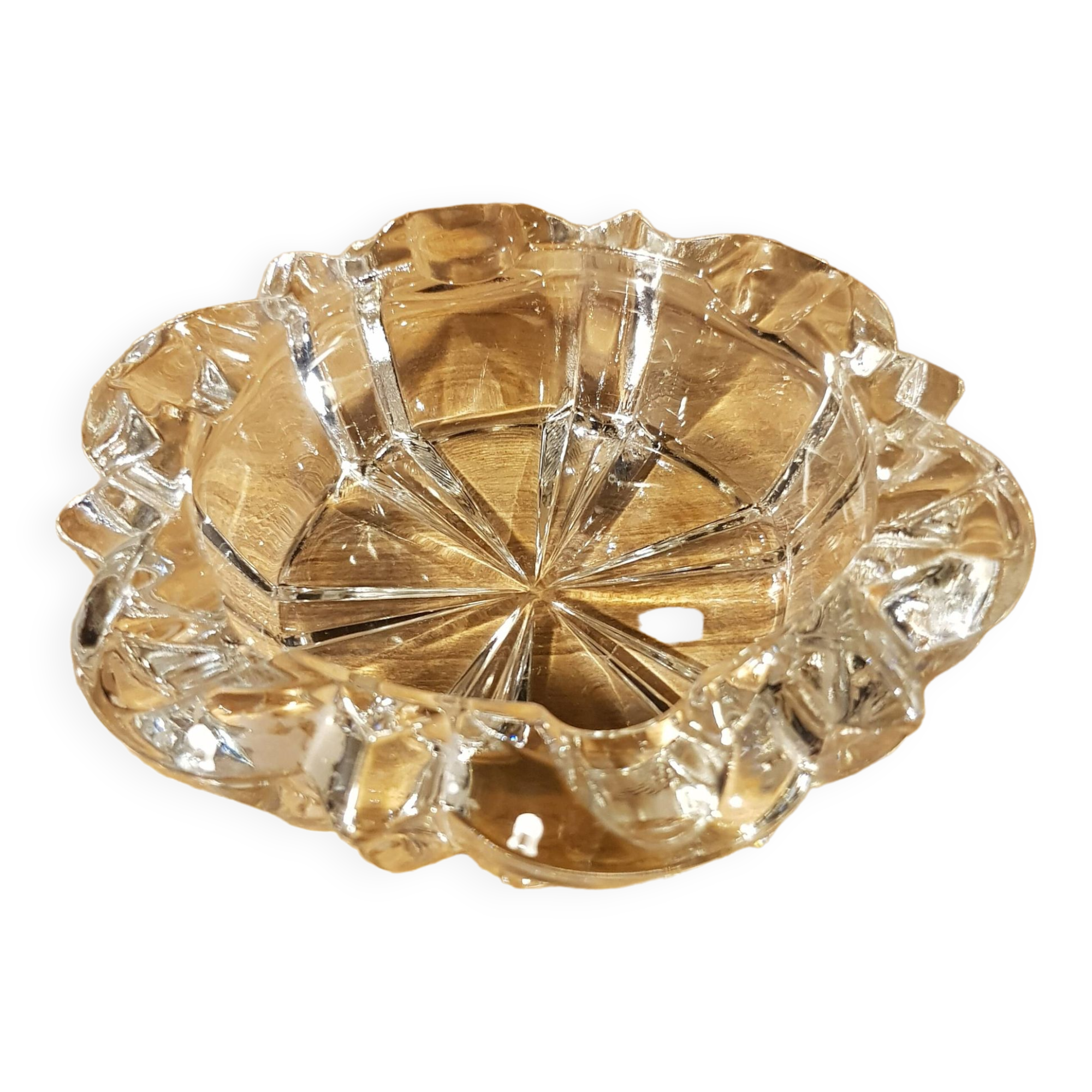 Thick glass ashtray or pocket