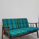 Vintage Scandinavian 2-seater sofa bench - 1950s