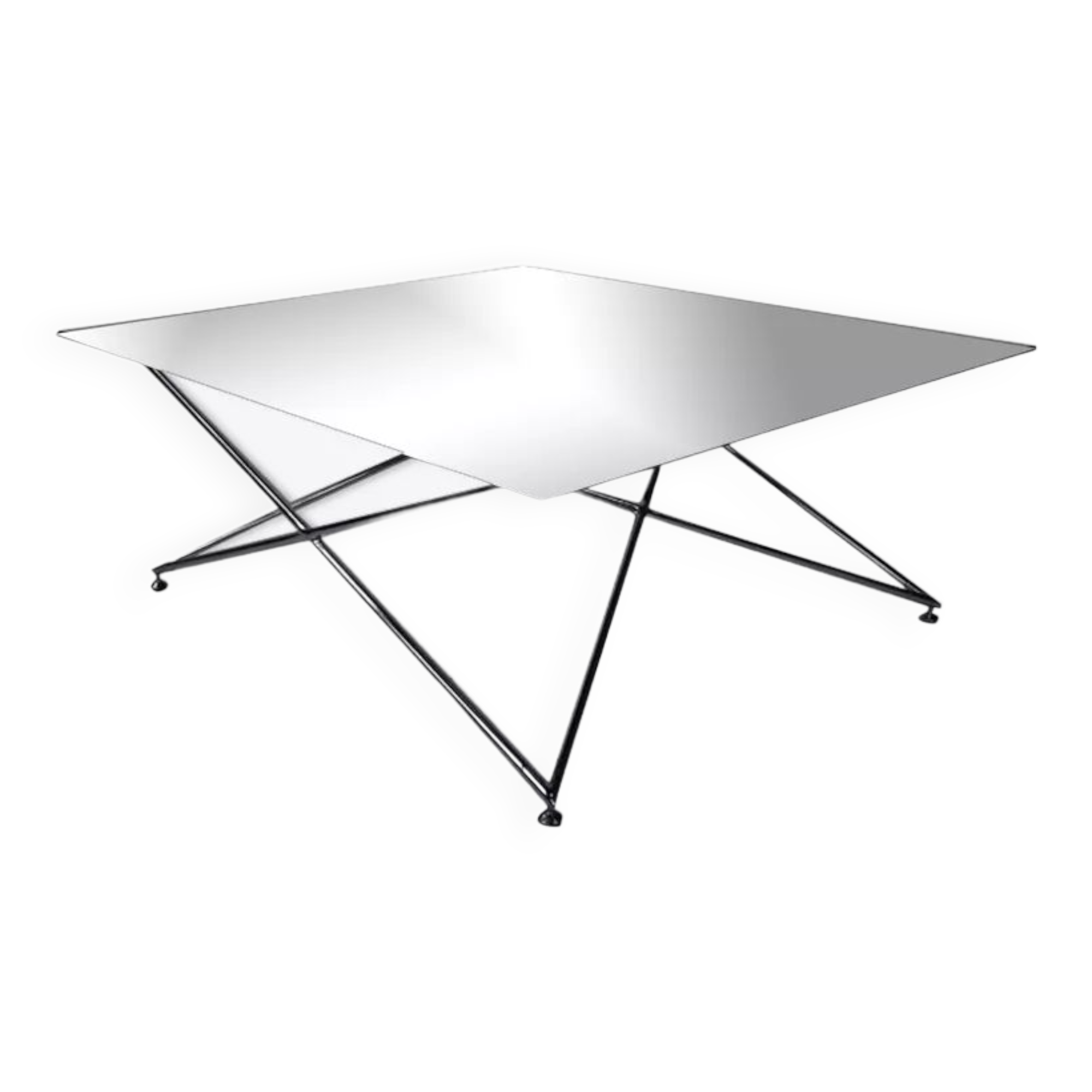 Table basse chrome et verre
