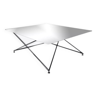 Chrome and glass coffee table