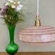 Vintage pink and red Clichy glass lampshade pendant light