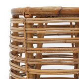 Cylindrical pouf in curved rattan by Castano, 1960s