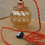 Moulded glass hanging lamp