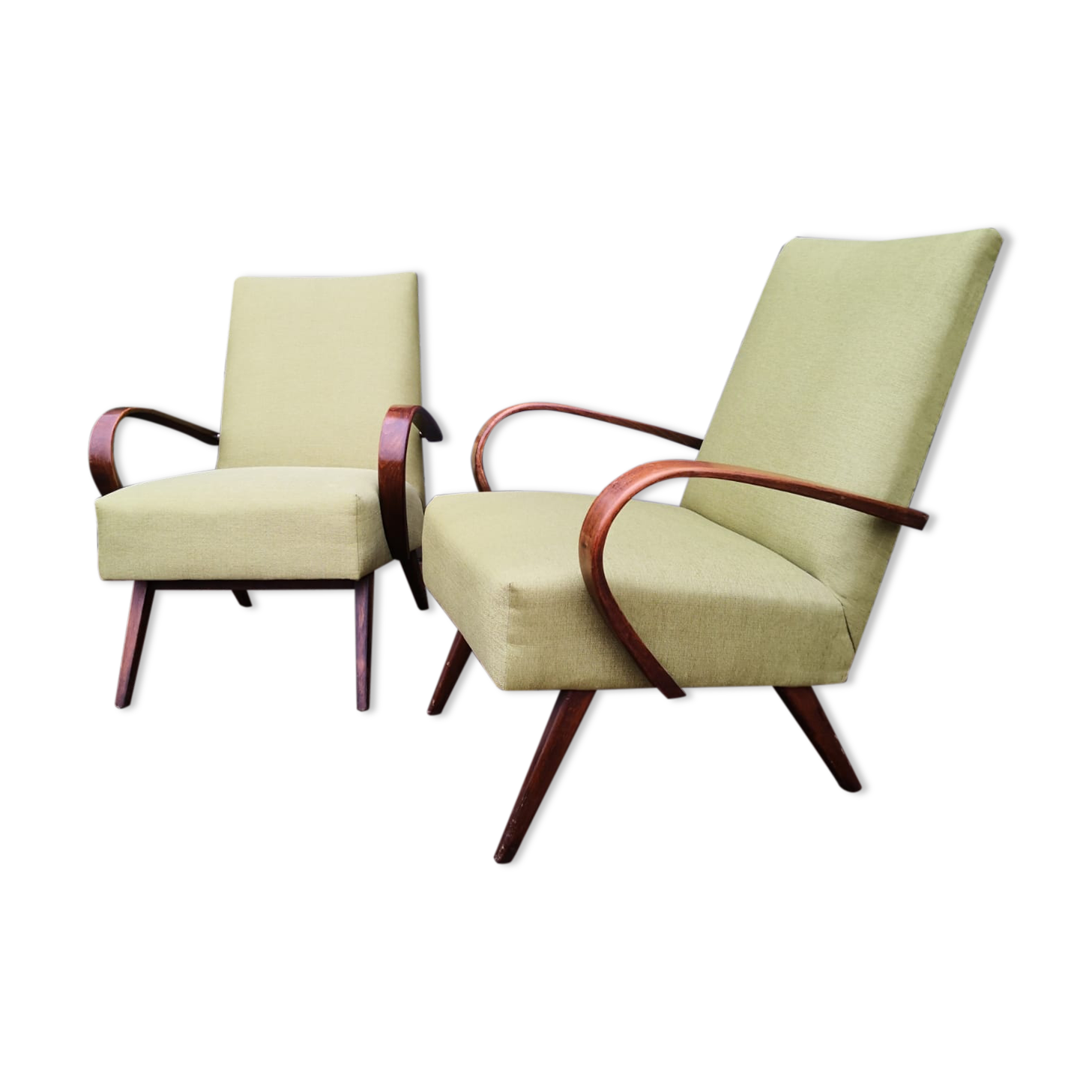 Pair of vintage Czech armchairs, Scandinavian style, 50s