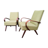 Paire de fauteuils tchèque vintage, style scandinave, années 50