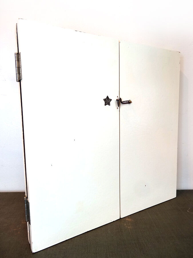 Mirror triptych vintage wood shutters articulated 3 folder 74x39cm