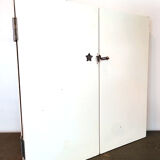 Mirror triptych vintage wood shutters articulated 3 folder 74x39cm