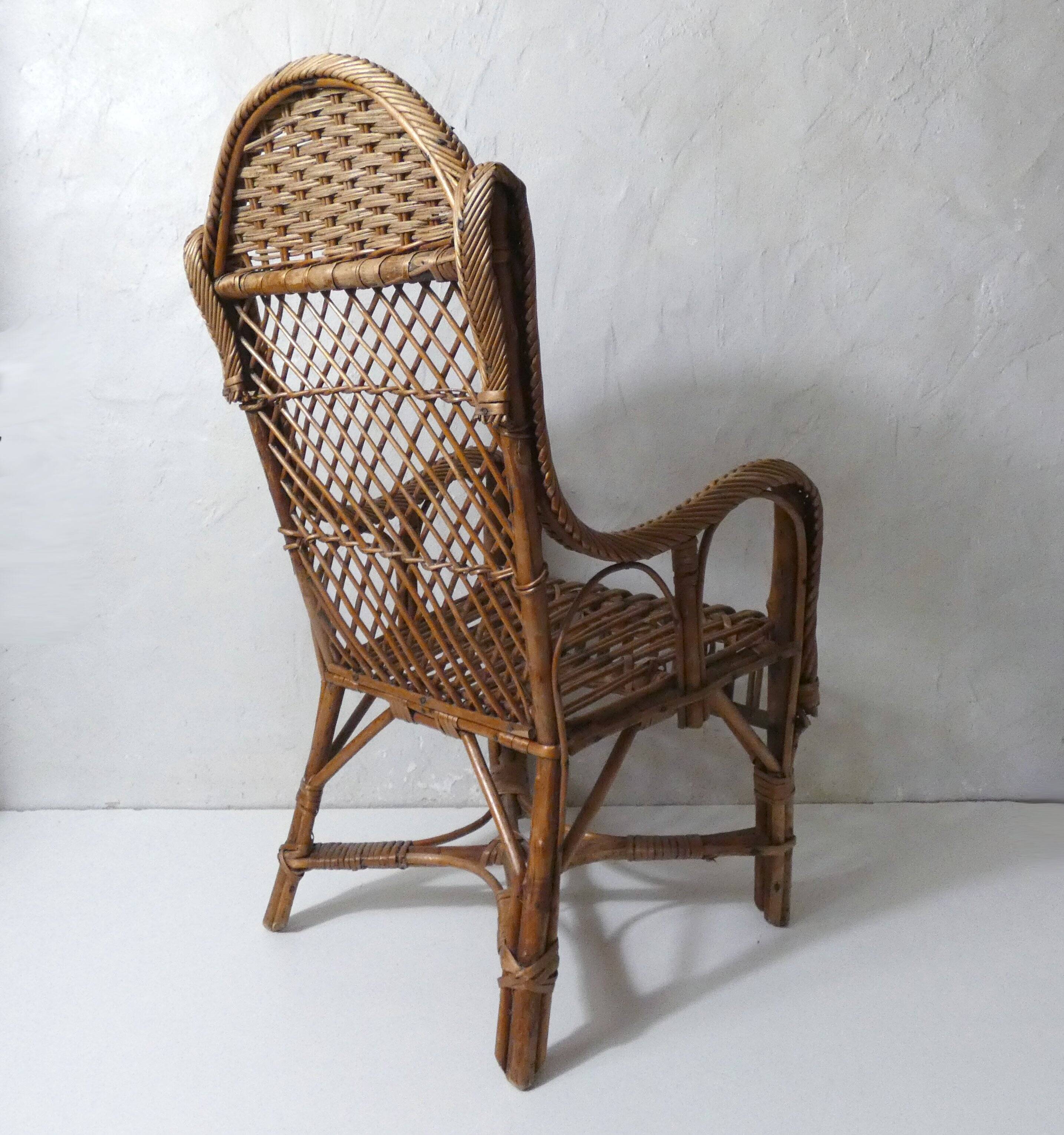 Fauteuil enfant en rotin