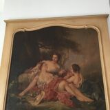Fireplace trumeau with painted canvas 116x176cm
