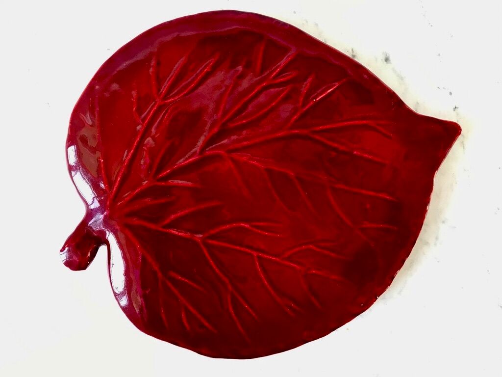 Ceramic sheet triflies burgundy 60s