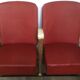 Pair of red skai leather cinema chairs