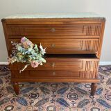 Dresser art deco top green veined marble