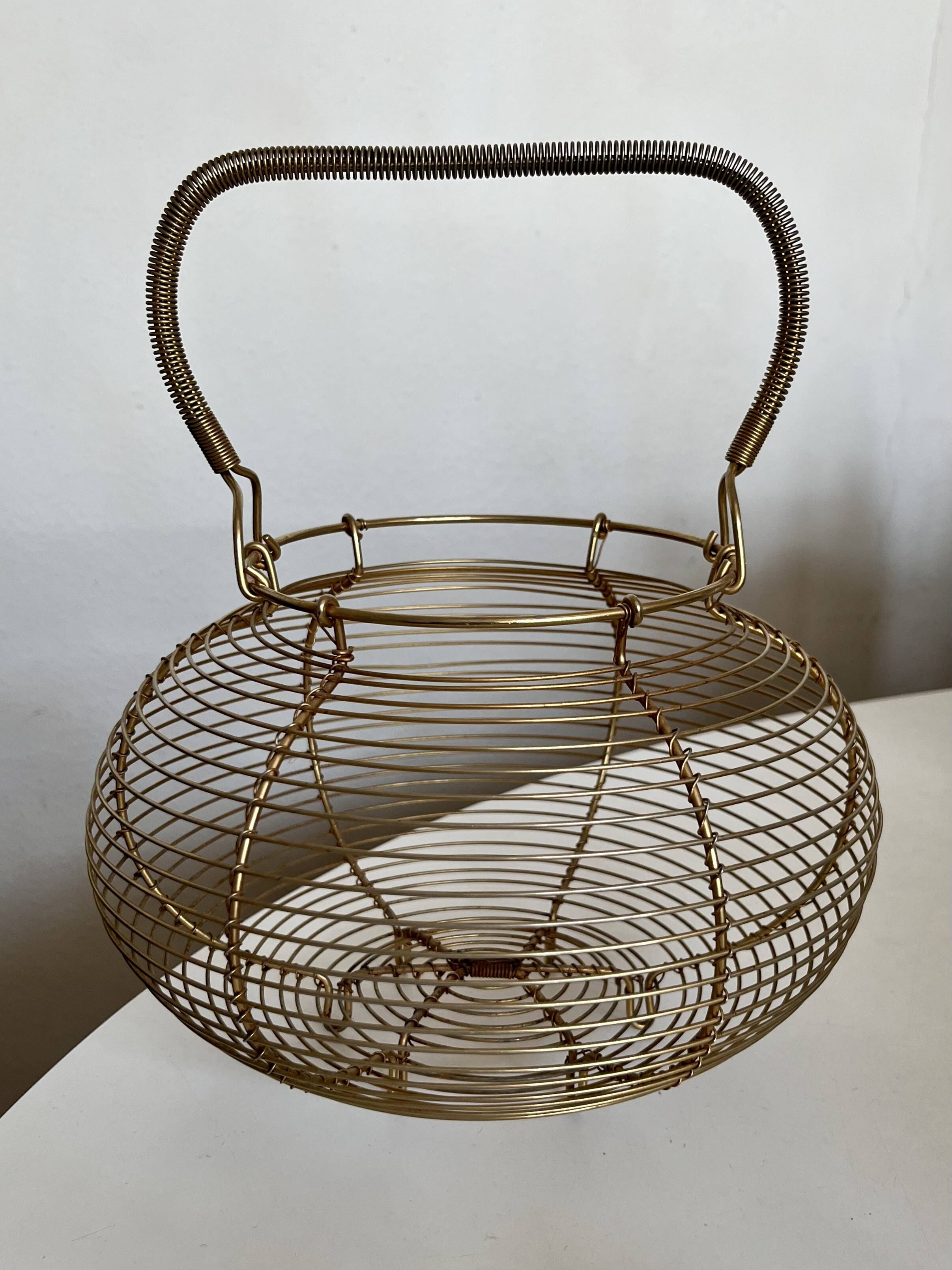 Golden metal basket 1960