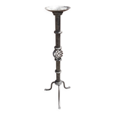 Bougeoir ou chandelier en fer forgé (hauteur 72 cm)