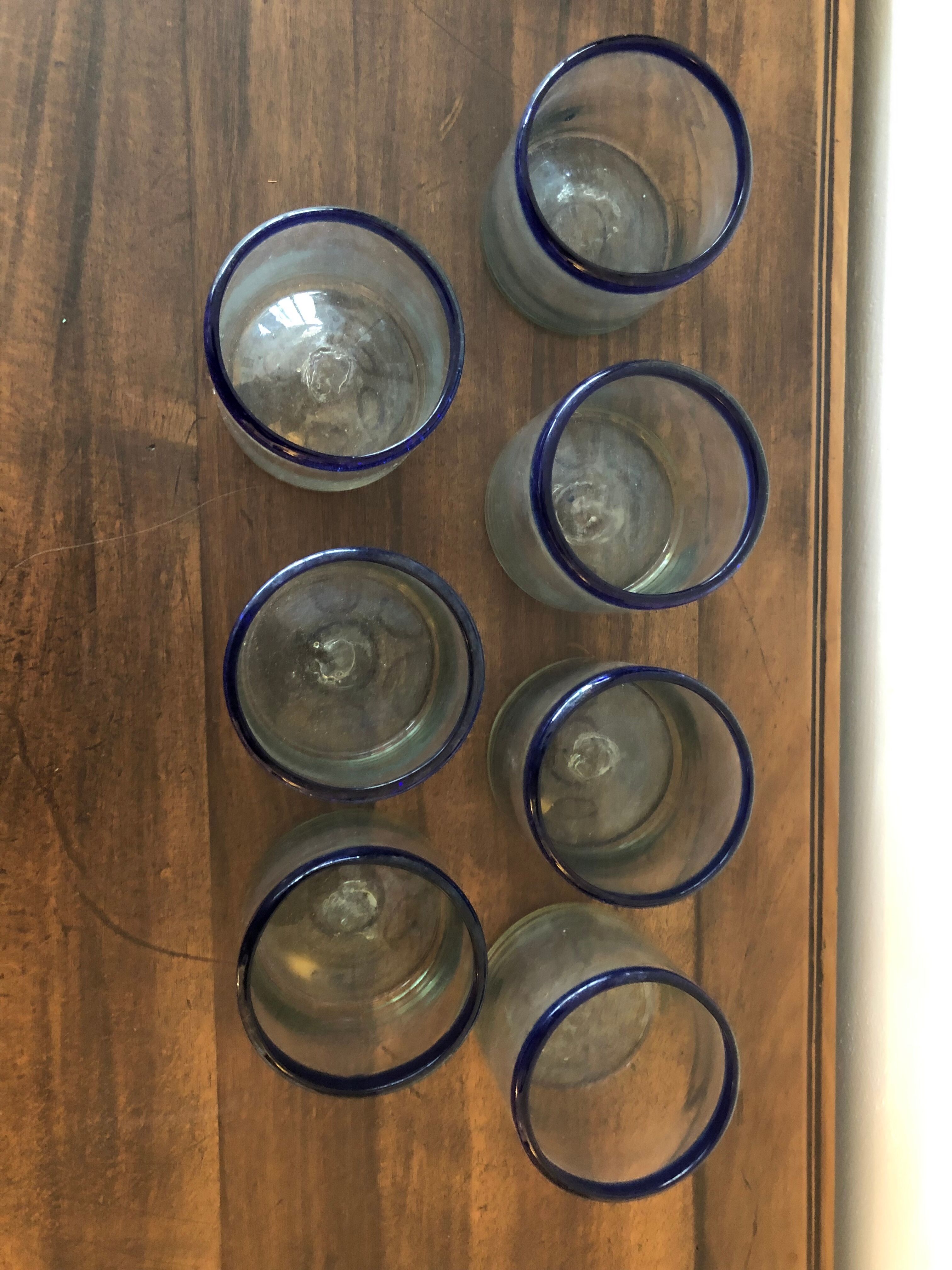 Old blown glass pencil pots