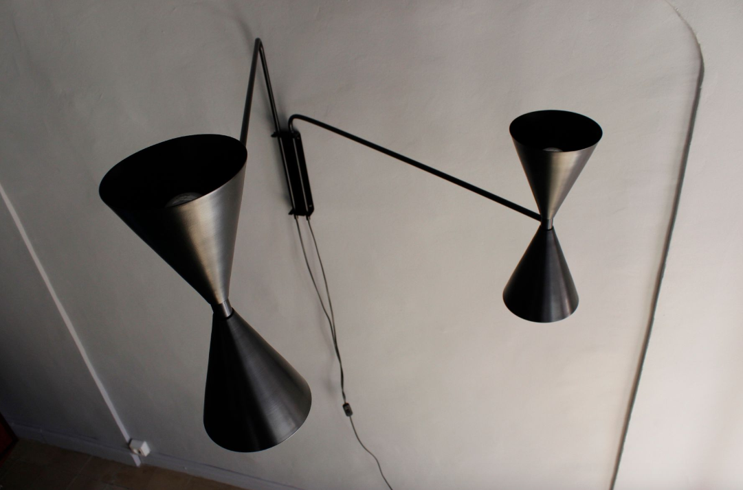 Wall lamp "bat light" with 2 arms designed by Juanma Lizana