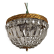 French Mid-Century Bronze and Crystal Bag Light – Flush Mount 5202