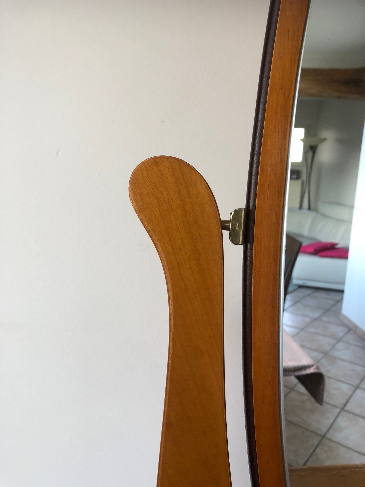 Wooden psyche mirror, 92x59 cm