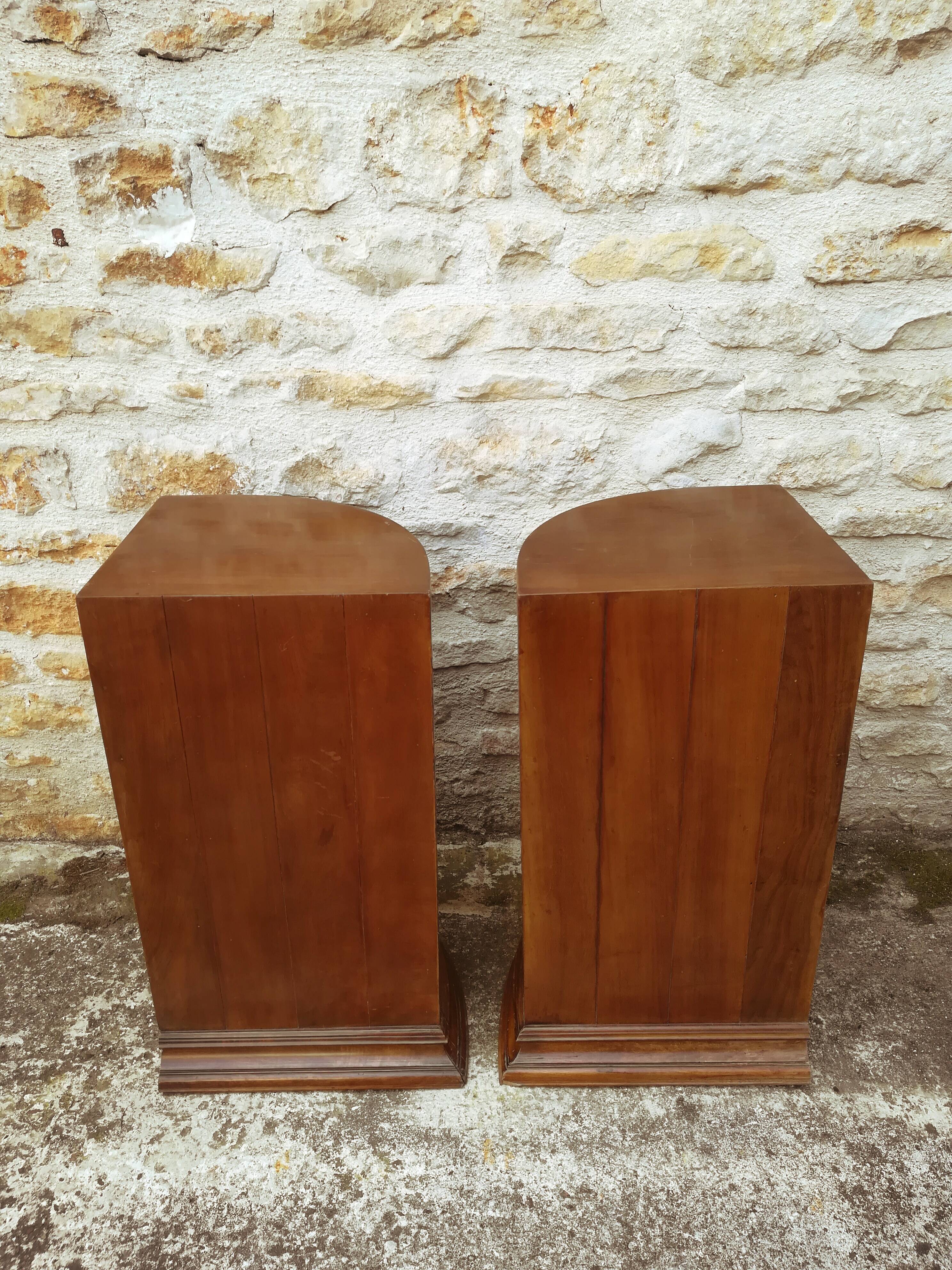 Two bedside tables in walnut