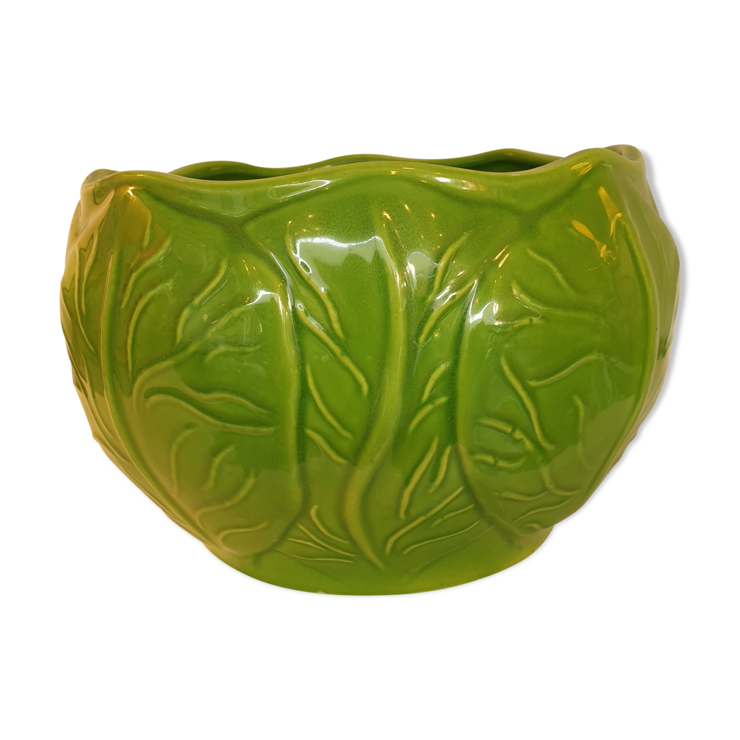 Vintage Saint-Clement earthenware salad bowl or planter