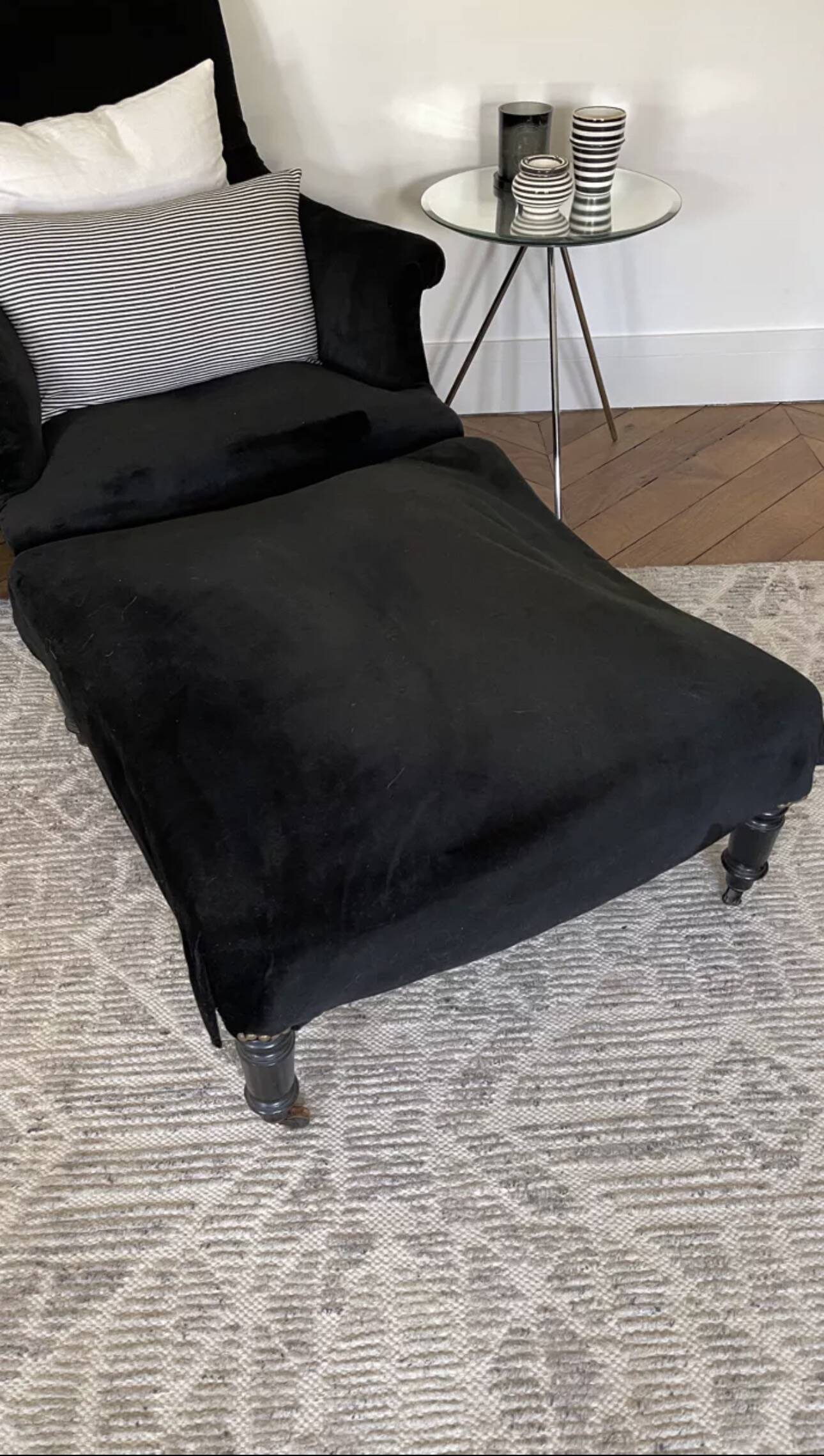 Fauteuil et repose pieds Napoléon III
