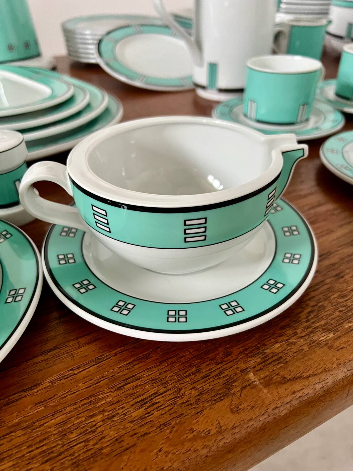 Vintage 72-piece tableware set Arzberg model Cult Focus postmodern bauhaus style