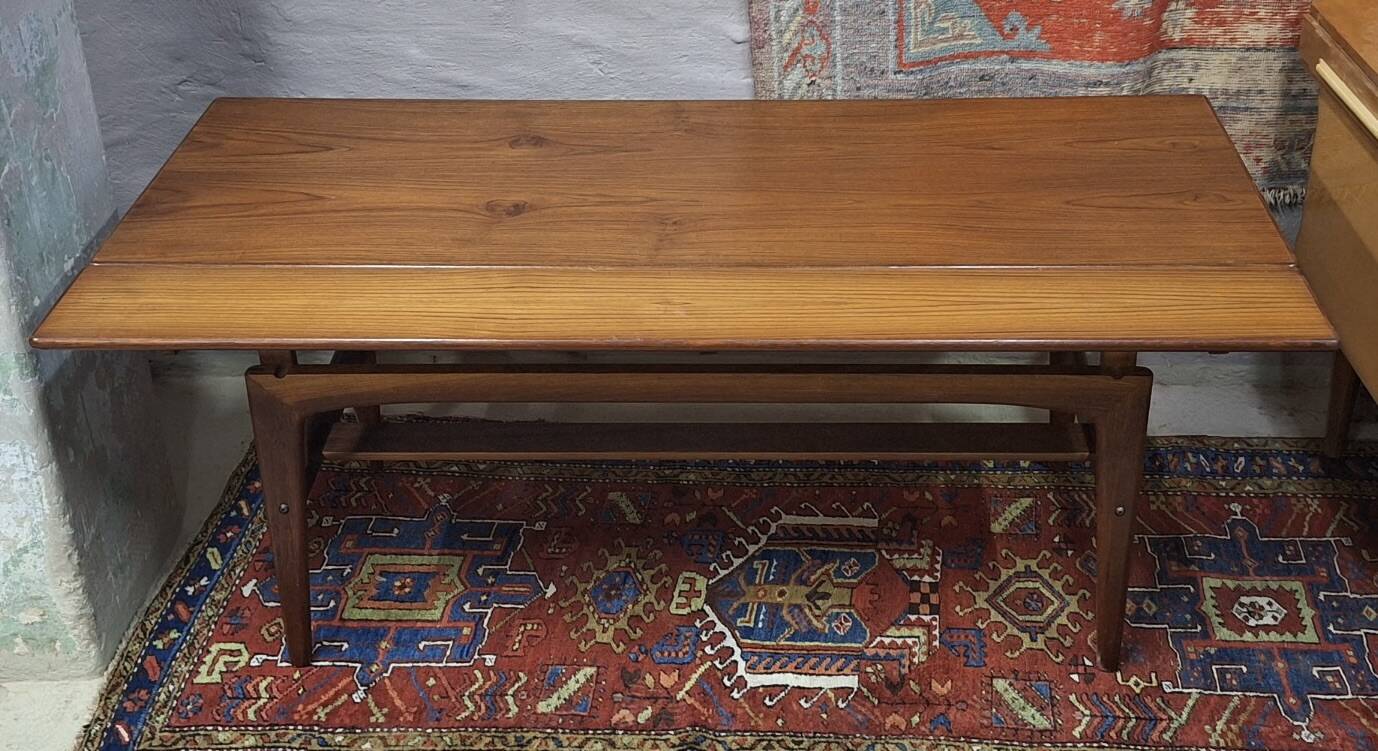 Metamorphic dining / coffee table in teak by Kai Kristiansen, Denmark 1960s