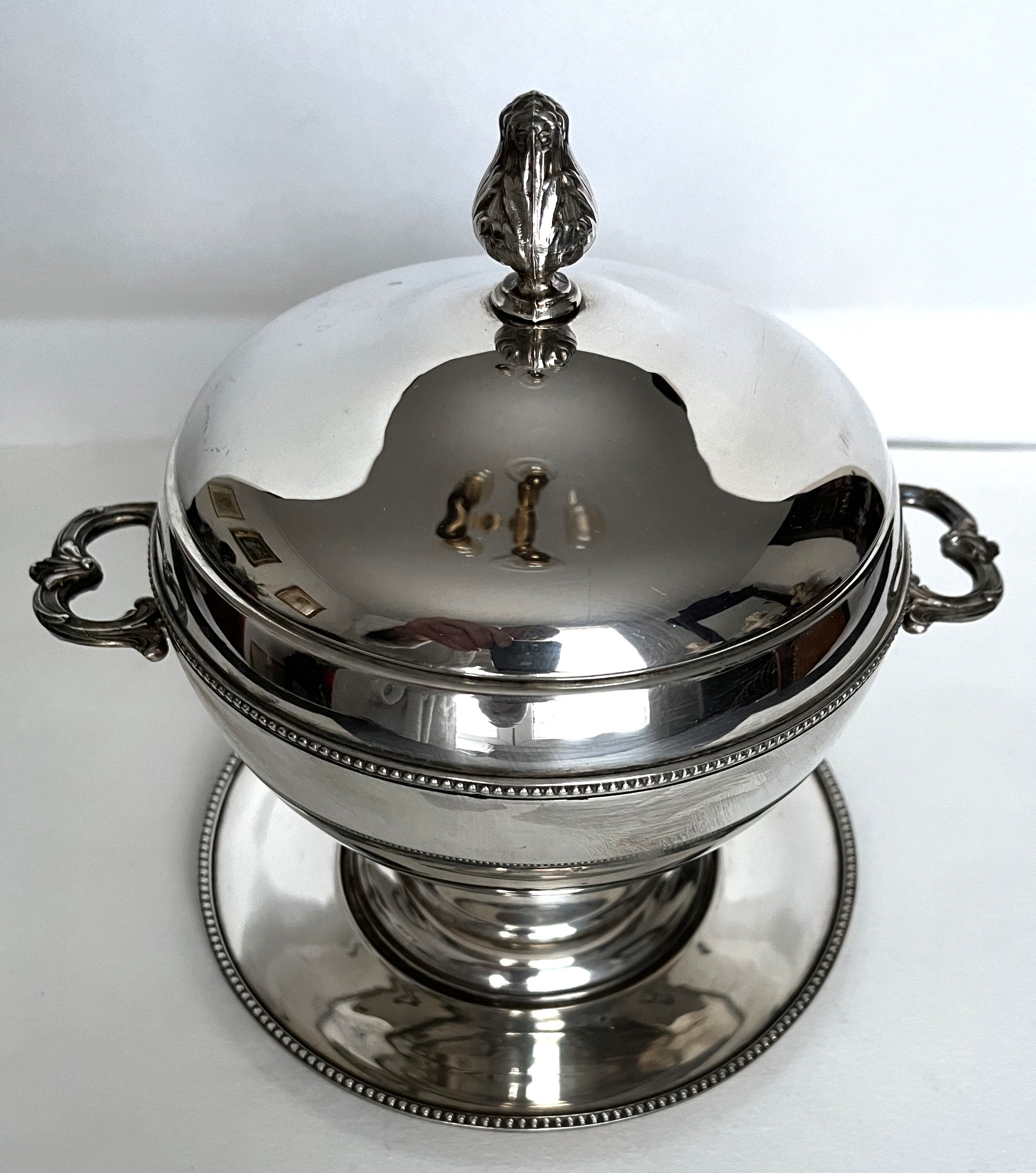 Silver metal ice bucket