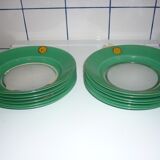 Set of 6 Duralex green hollow plates